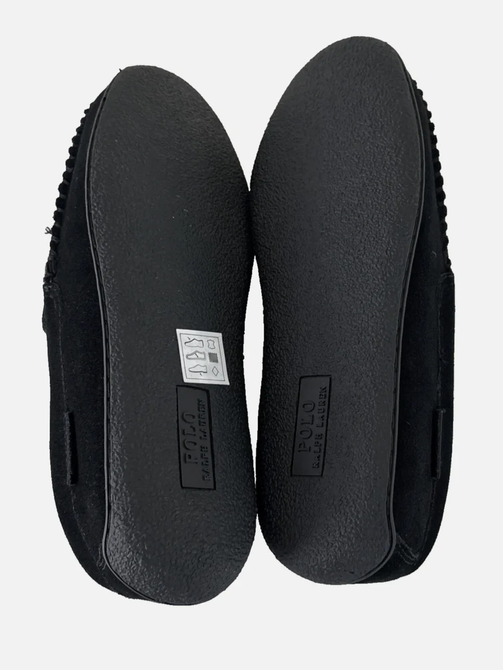 NWT Polo by Ralph Lauren Men's 9 Brenan Bear Embroidered Black Suede Loafers